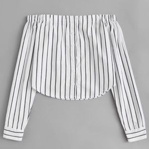 Stripped Off The Shoulder Top